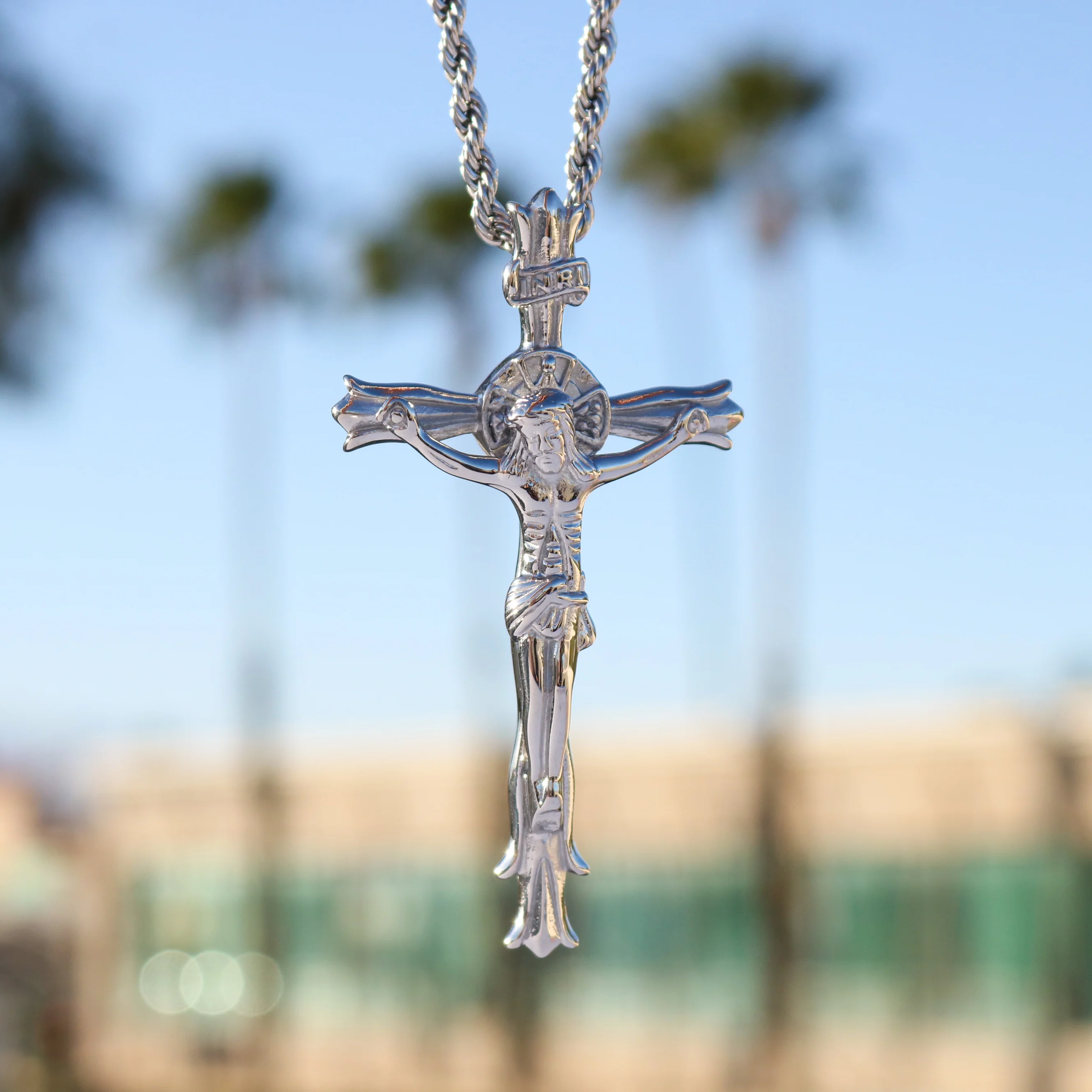 Large Crucifix Pendant - Premium 316L Stainless - Image 2
