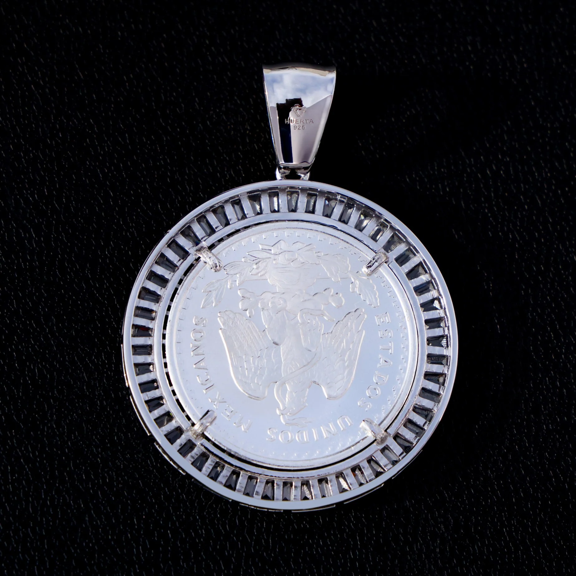 Moissanite Baguette Bezel Centenario Pendant - 925 Silver - Image 3