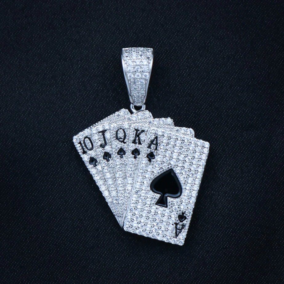 Royal Flush Pendant - 925 Silver