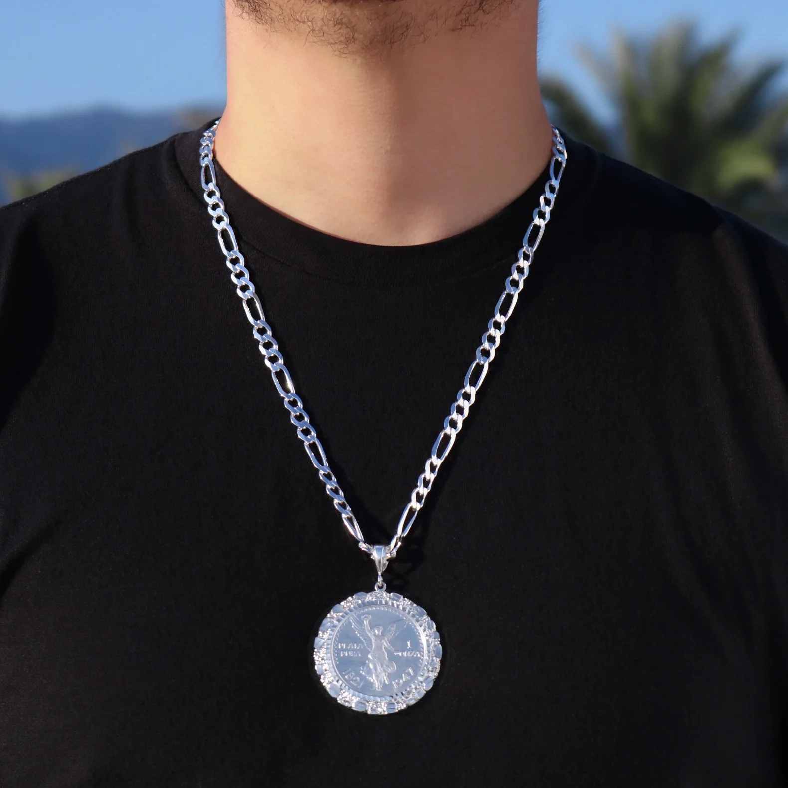 Silver Nugget Bezel Centenario Pendant - 925 Silver - Image 3