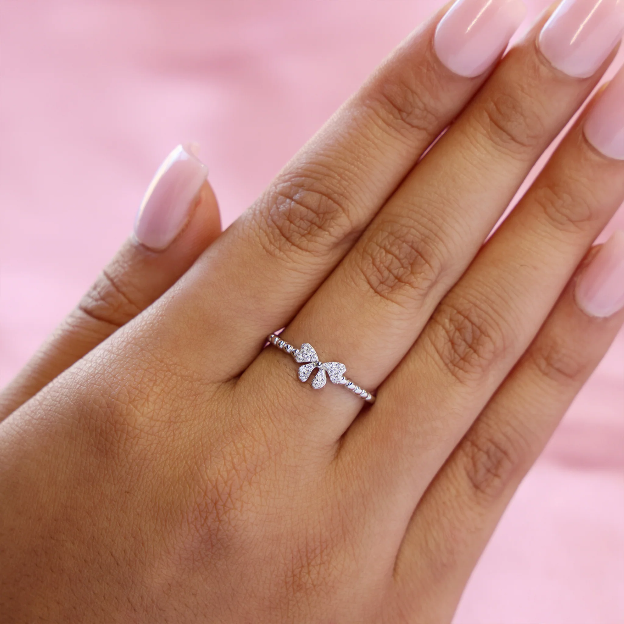 Small Iced Coquette Ring - 925 Silver - Image 3