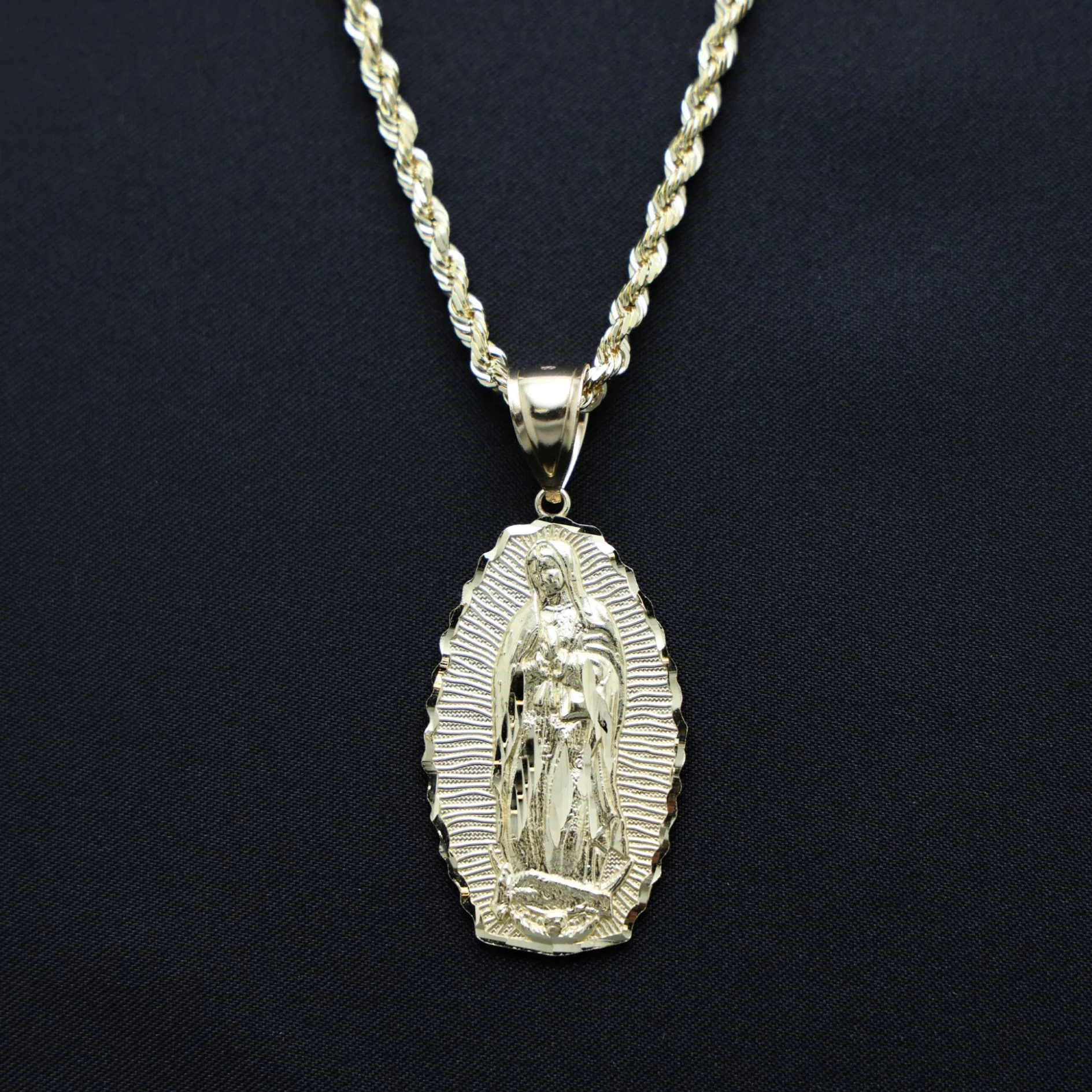 Virgin Mary Pendant - 14k Gold - Image 2