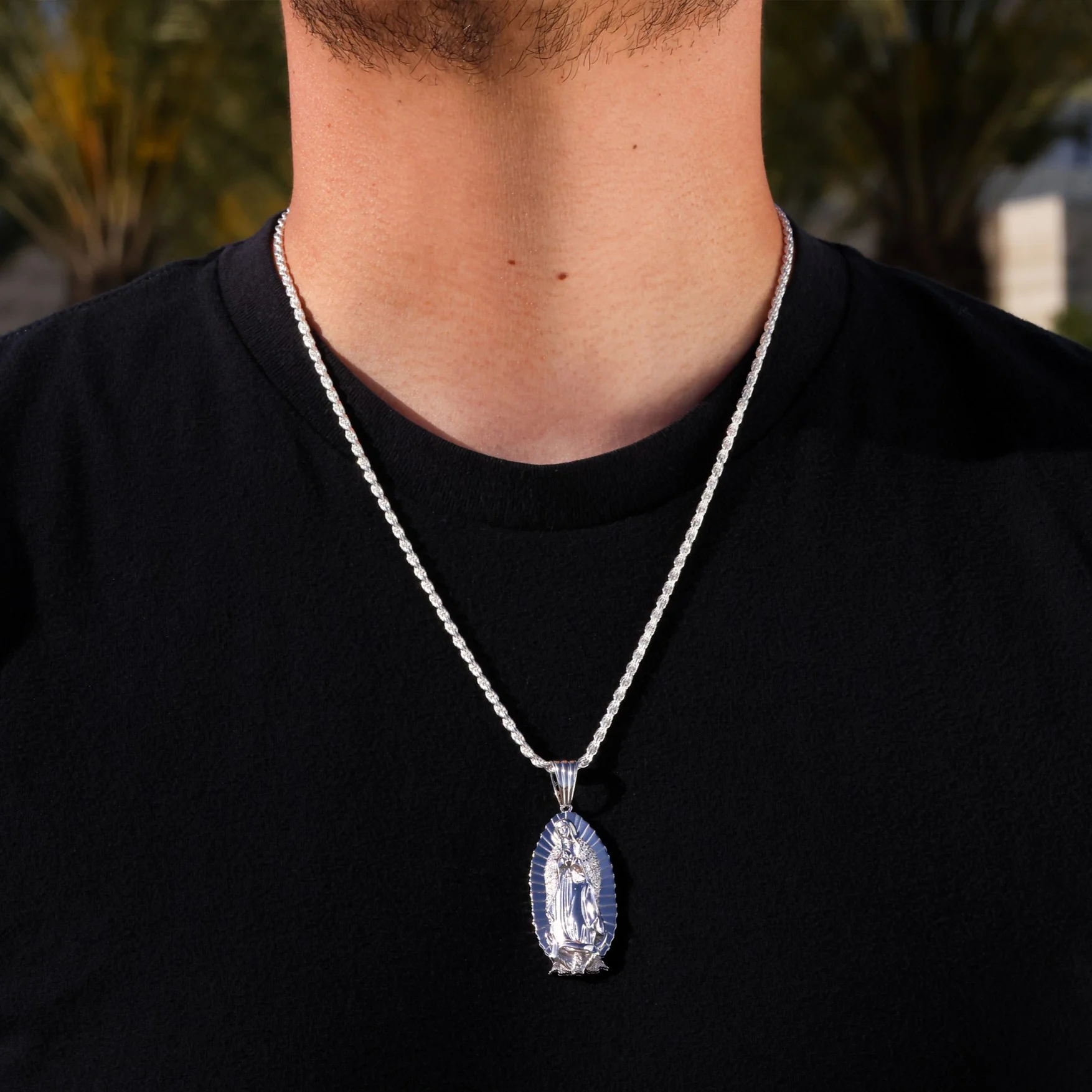 Virgin Mary Pendant - 925 Silver - Image 4