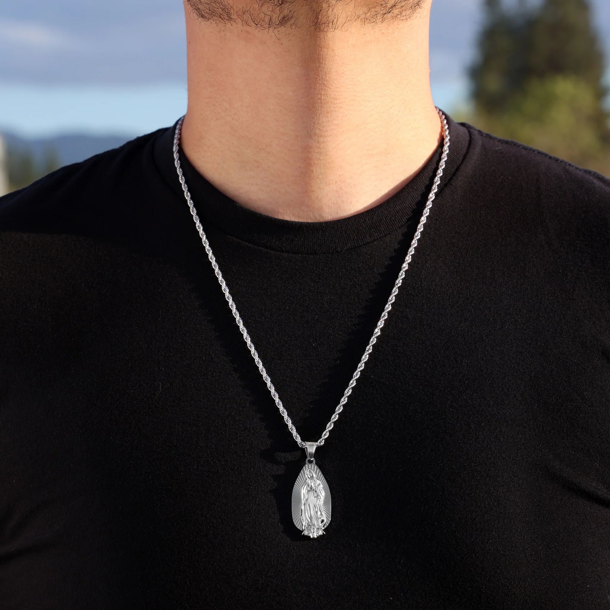 Virgin Mary Pendant - Premium 316L Stainless - Image 2