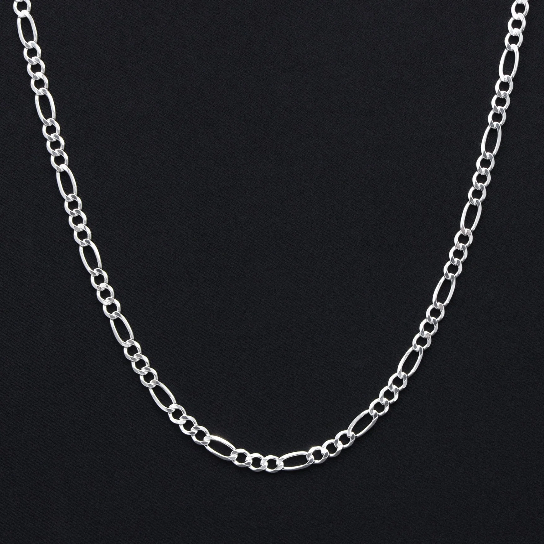 5mm Figaro Necklace - 925 Silver - Image 6